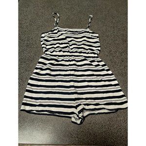 H & M Navy and White Romper Size 6